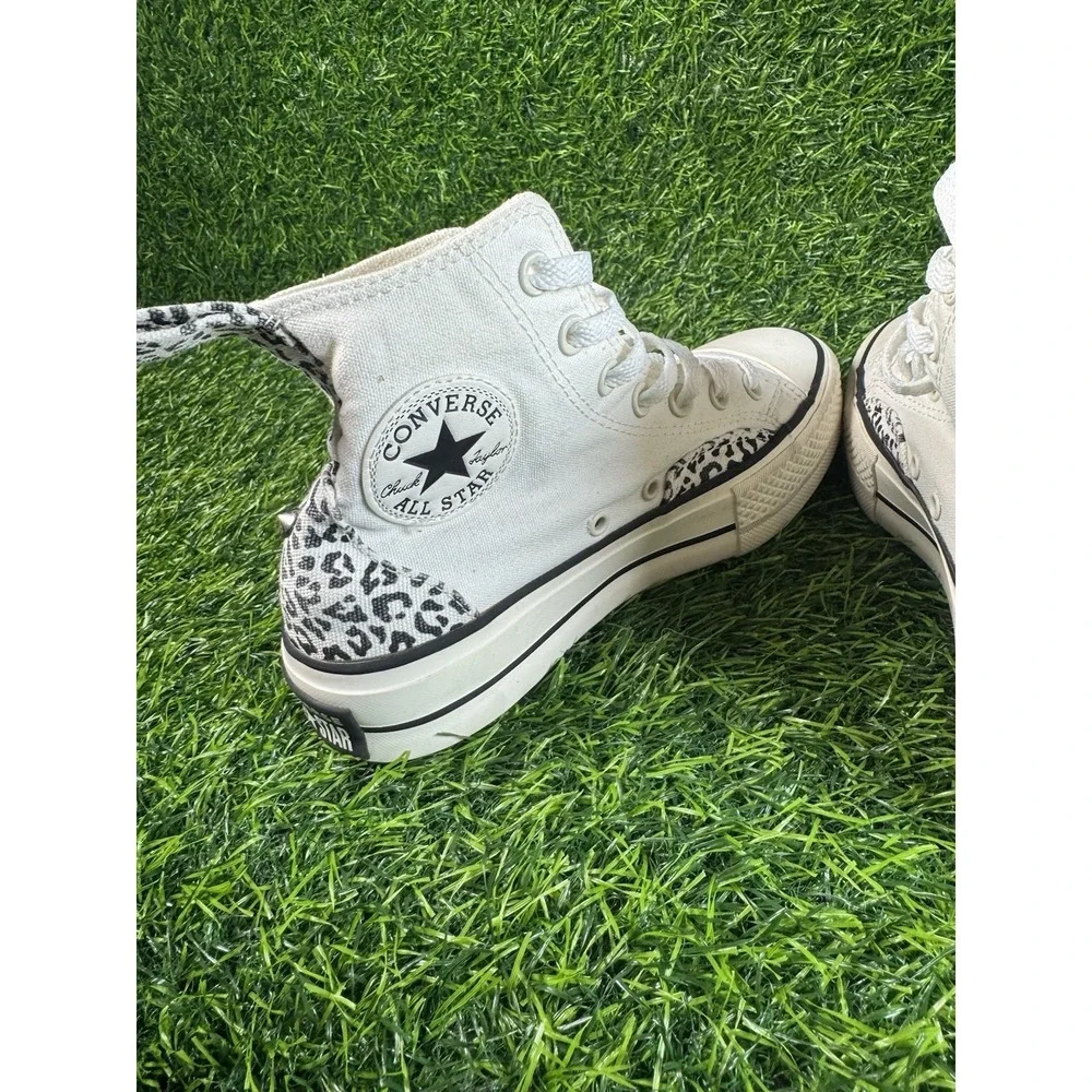 Converse Chuck Taylor All Star Lift Platform High Top Ivory Animal Print Sz 7